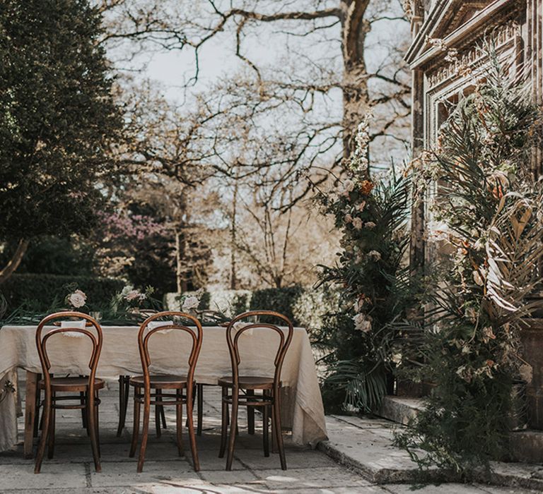 Outdoor wedding reception at The Larmer Tree gardens 