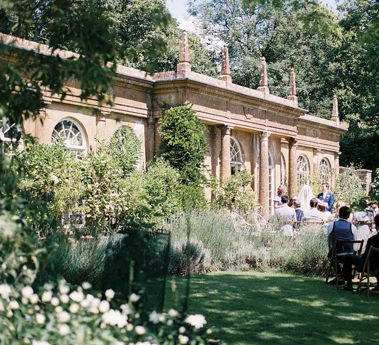 Mapperton wedding venue with outdoor wedding ceremony 