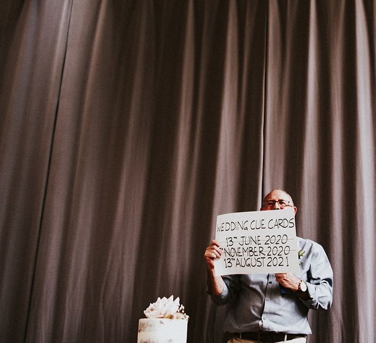 Wedding guest gives speech 