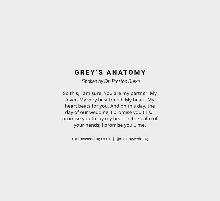 Grey's Anatomy  | Wedding Readings From Movies/TV Shows