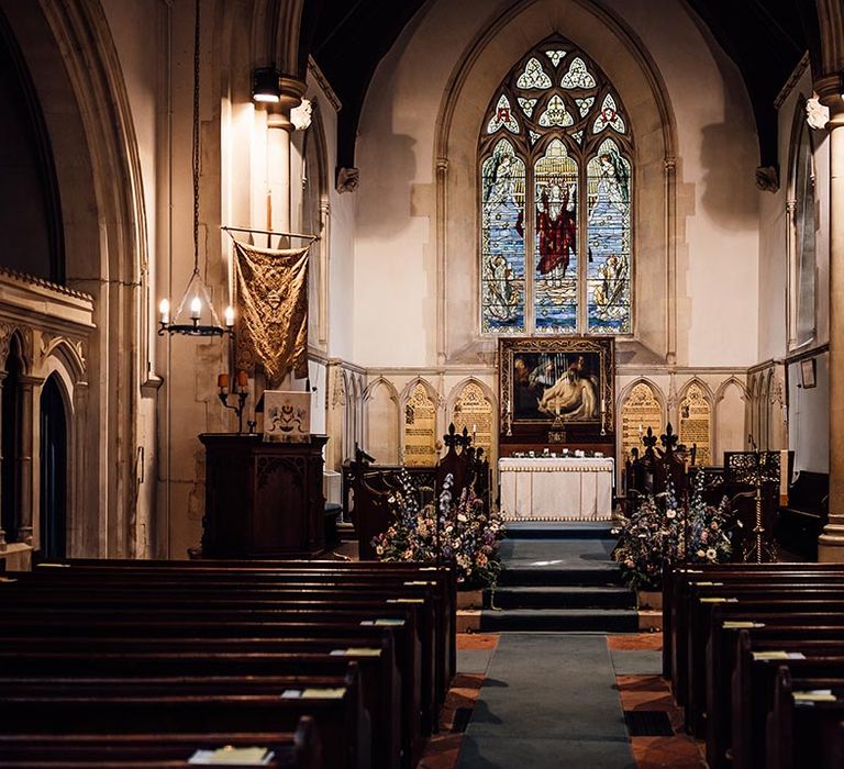 The church wedding venue for the ceremony 