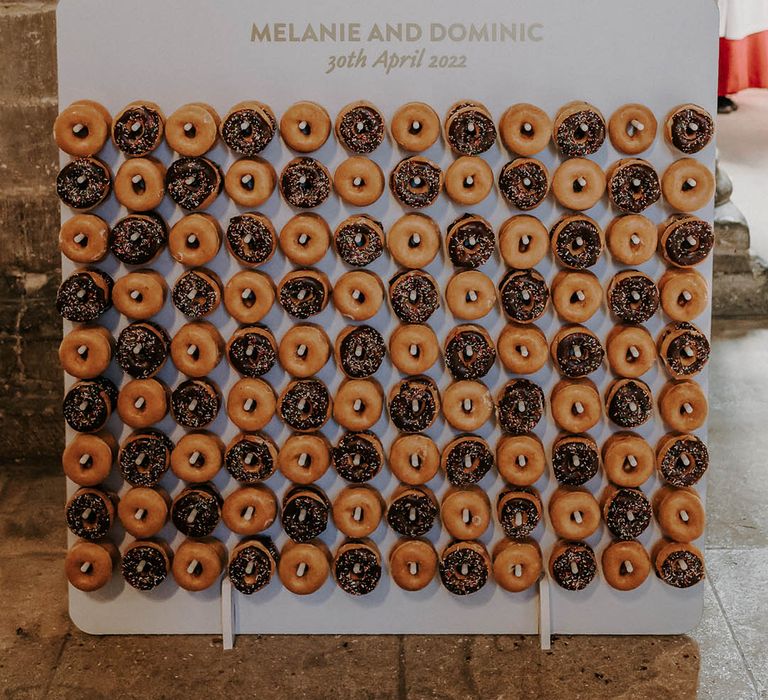 Epic Krispy Kreme doughnut wall with personalisation 