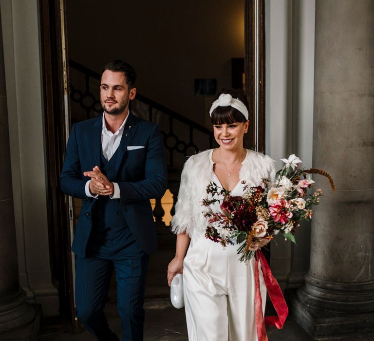 Bride and groom just married at Liverpool wedding 