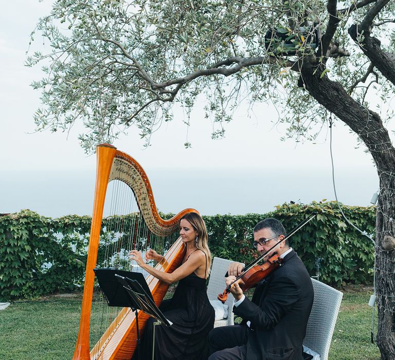 Harpist and violinist wedding ceremony music 