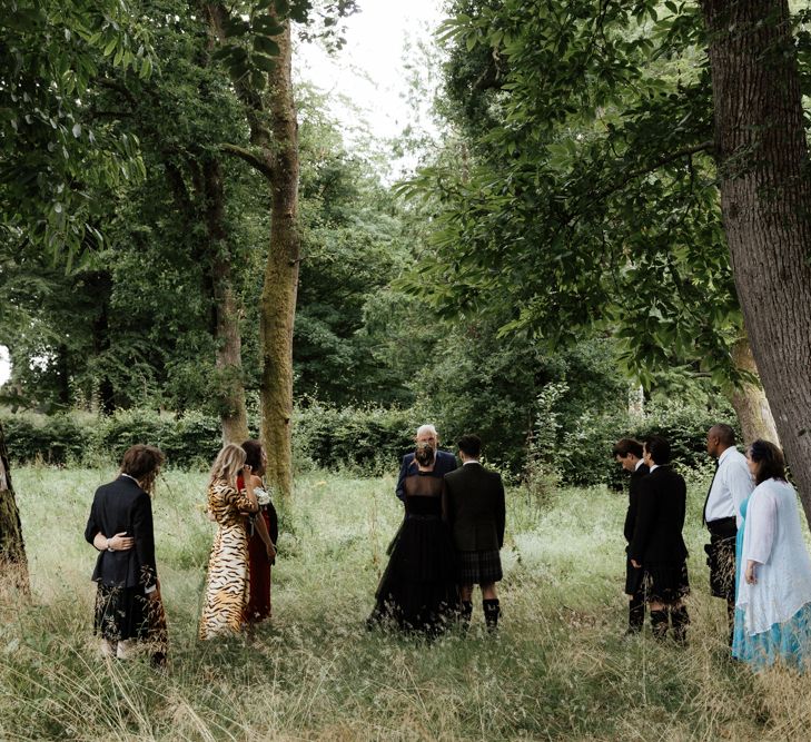 Wedding party during Scottish elopement