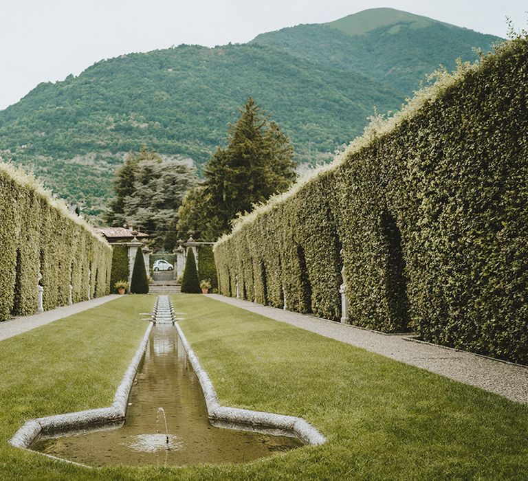 lush and manicured gardens at the Villa Balbiano