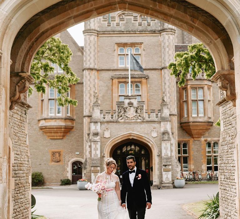 De Vere Tortworth Court wedding in the South Cotswolds with black tie dress code and botanical vibes 