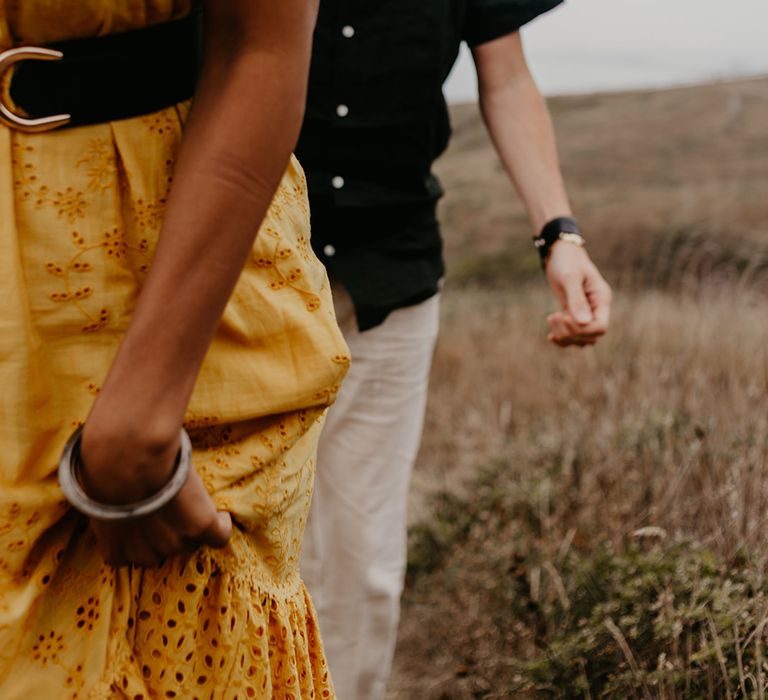 yellow borderie anglaise dress 