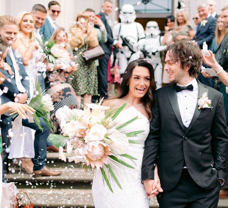 Confetti moment at The Old Marylebone Town Hall 