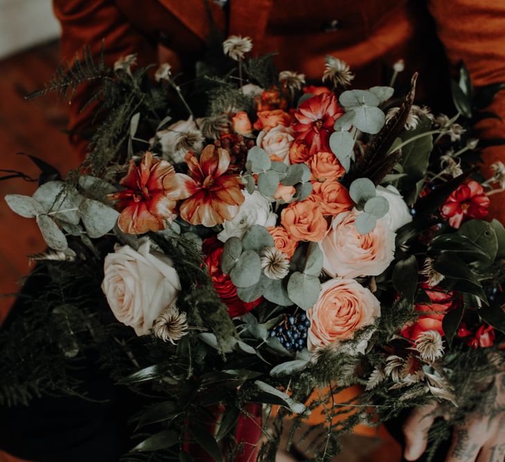 Rust and pink bridal bouquet by La Beau Fleurs