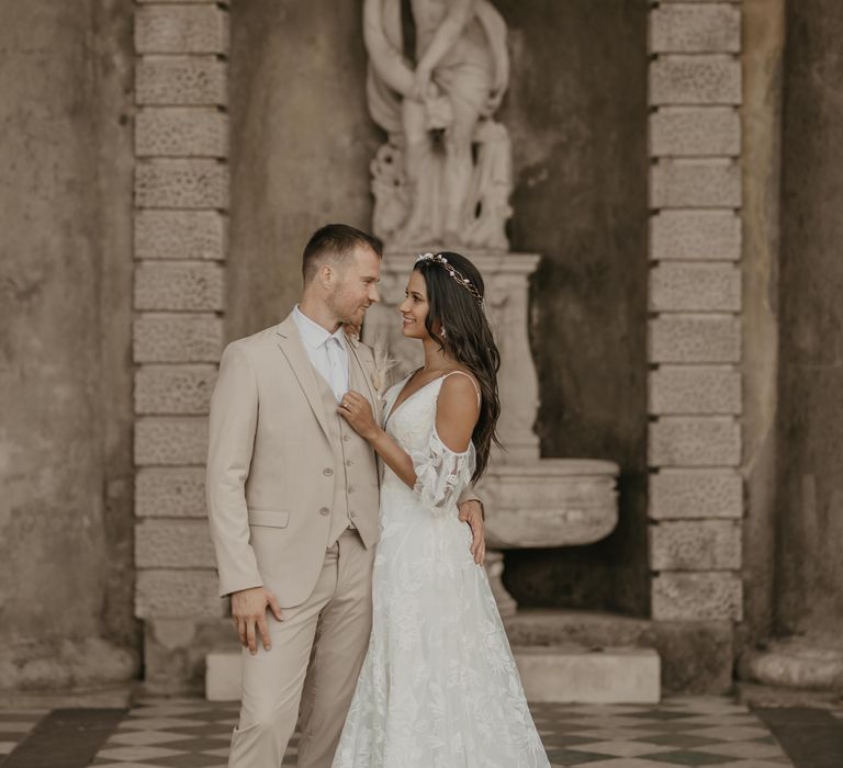 Bride and groom portrait by Pierra G Photography