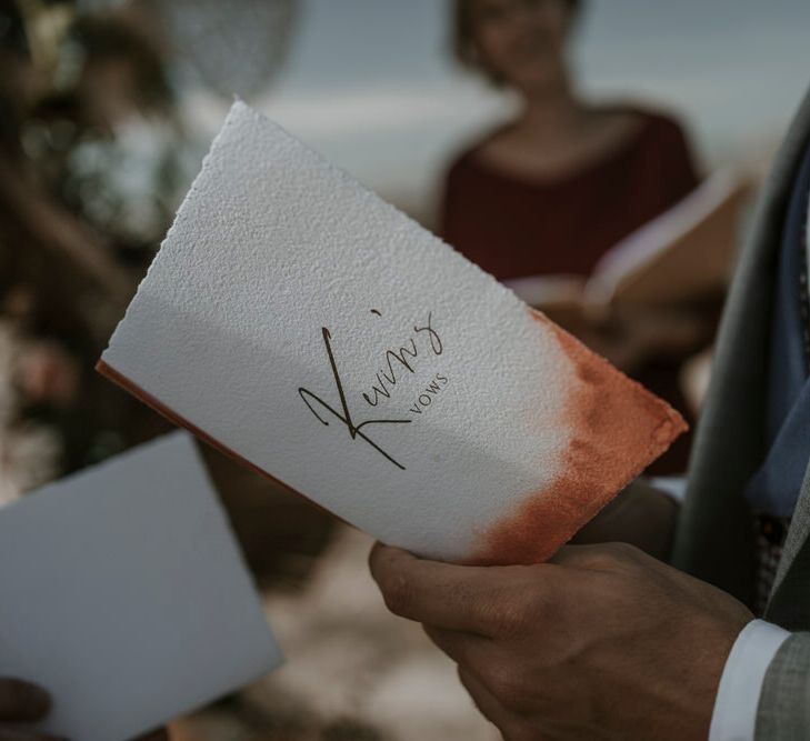 Their wedding vows were made into gorgeous stationery by Papelosophie