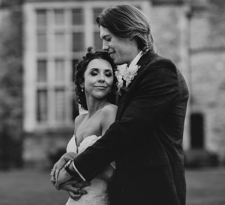 Black and white wedding photography by Steph Newton Photography at Rhinefield House wedding venue 