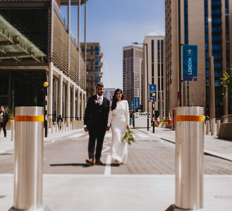 Intimate bride and groom portraits in London 