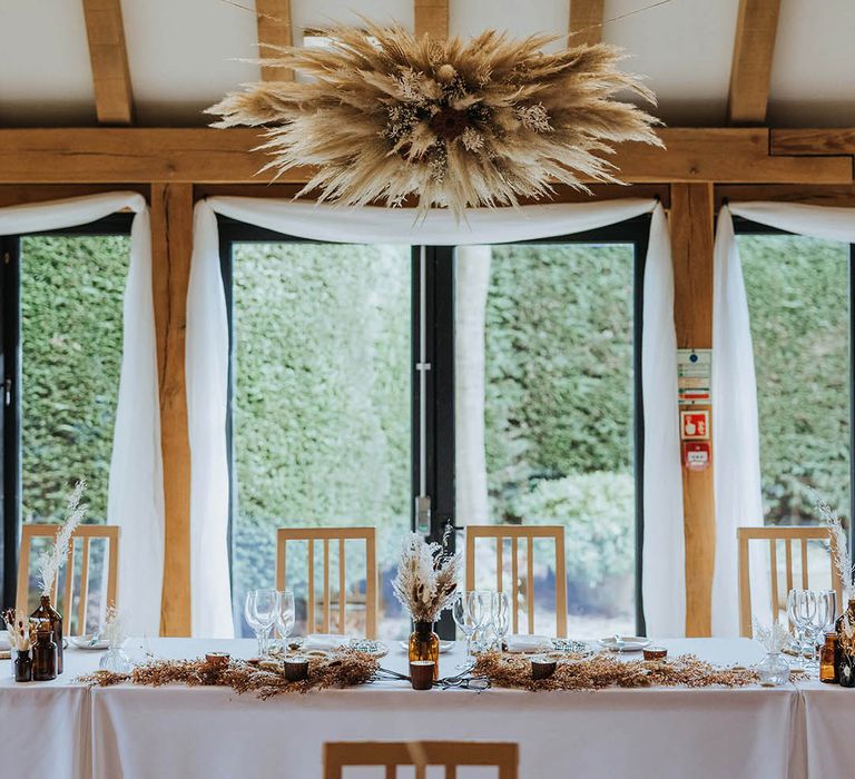 Pampas grass wedding decor