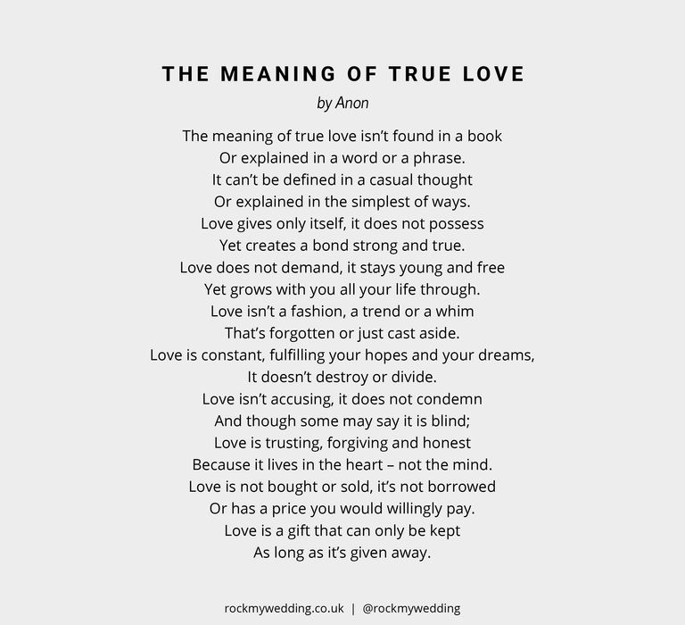 the meaning of true love anon