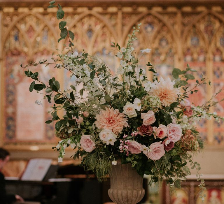 Pink rose wedding bouquet