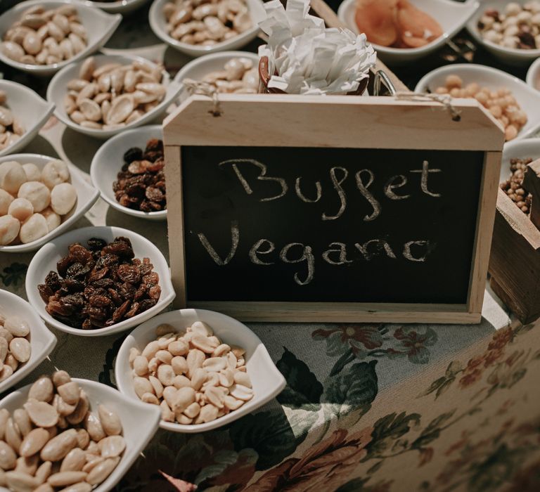 Vegan buffet wedding food