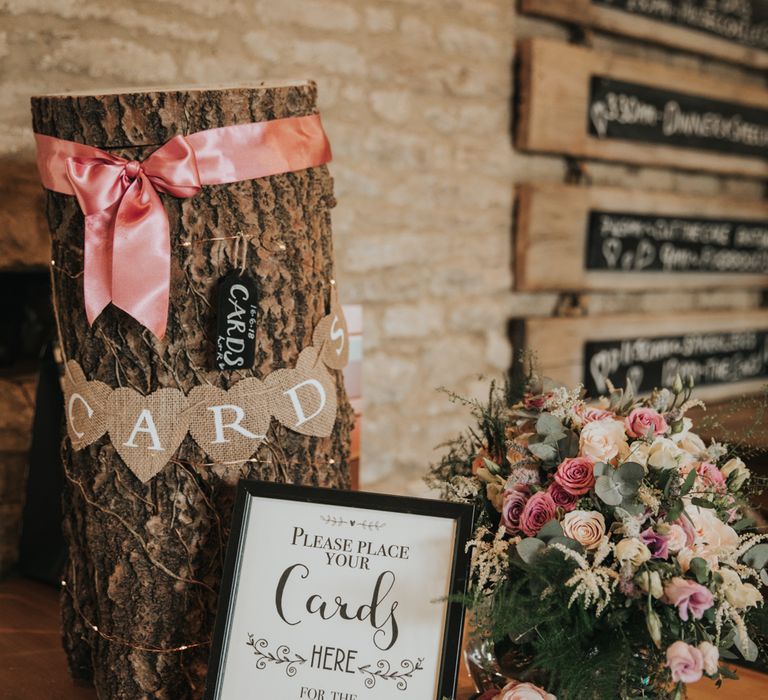 Card table at wedding reception