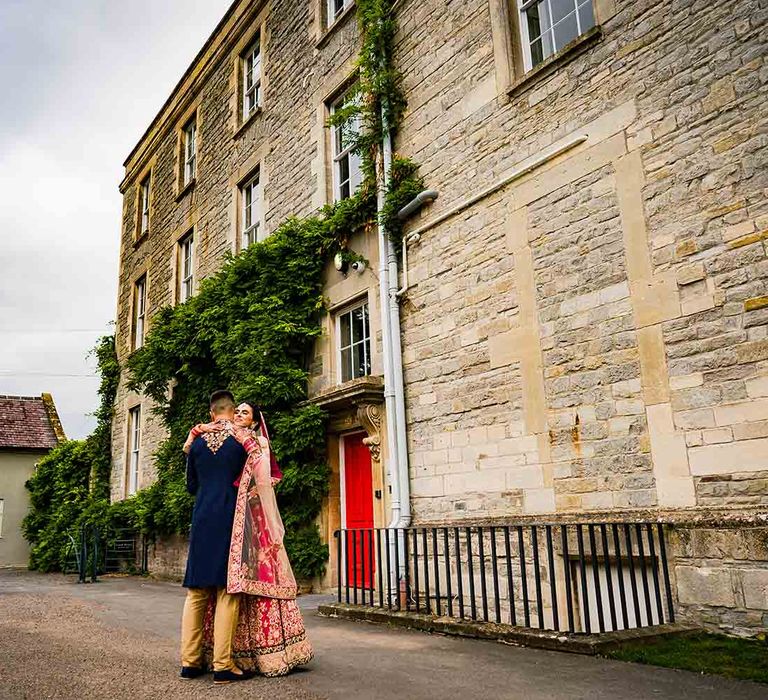 First look at Elmore Court for bride and groom