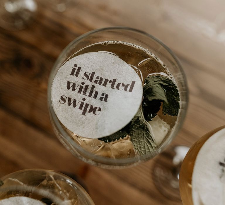 Personalised wedding cocktail toppers 