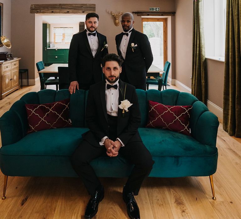 Groomsmen in black tuxedo