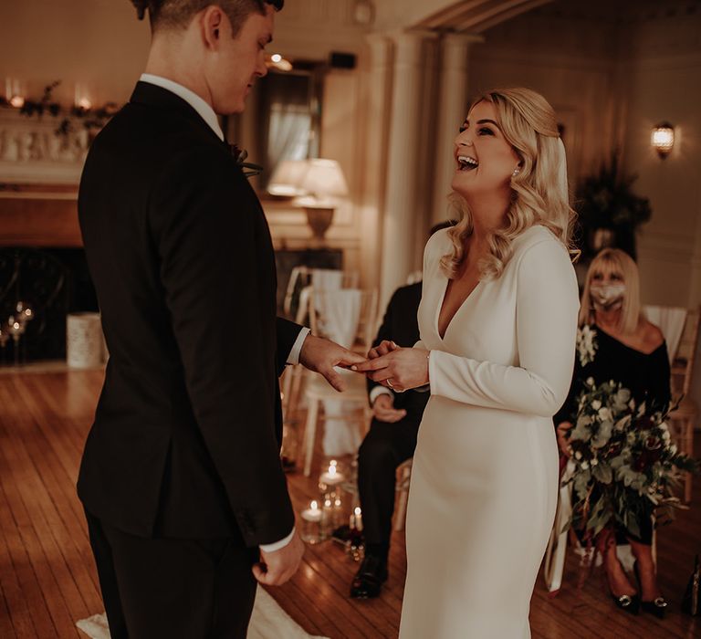 Bride and groom at intimate wedding ceremony