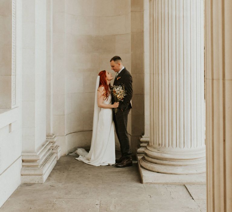  Old Marylebone Town Hall wedding day photography of bride and groom