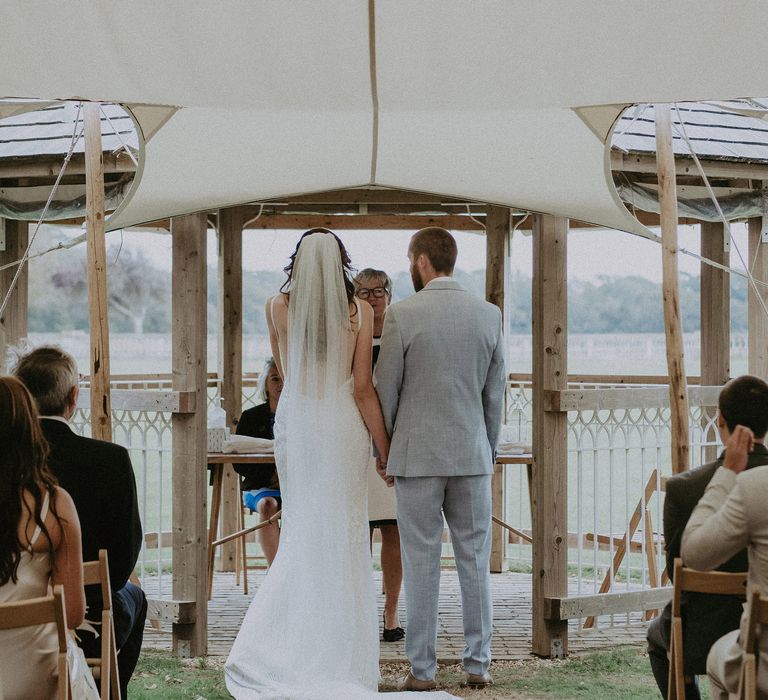 Outdoor wedding ceremony in Hampshire