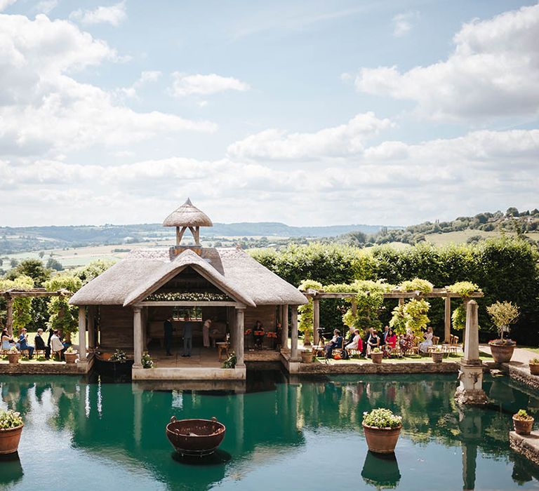 Euridge Manor wedding venue surrounded by lake 