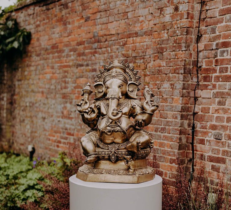 Brass Ganesha for Hindu wedding at Braxted Park Estate wedding venue