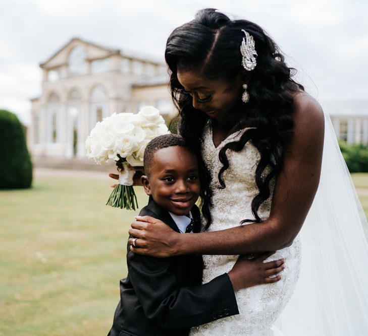 Bride with jewel hair accessory 