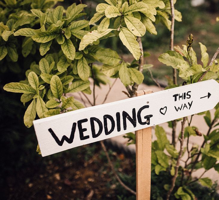 Wooden wedding signage