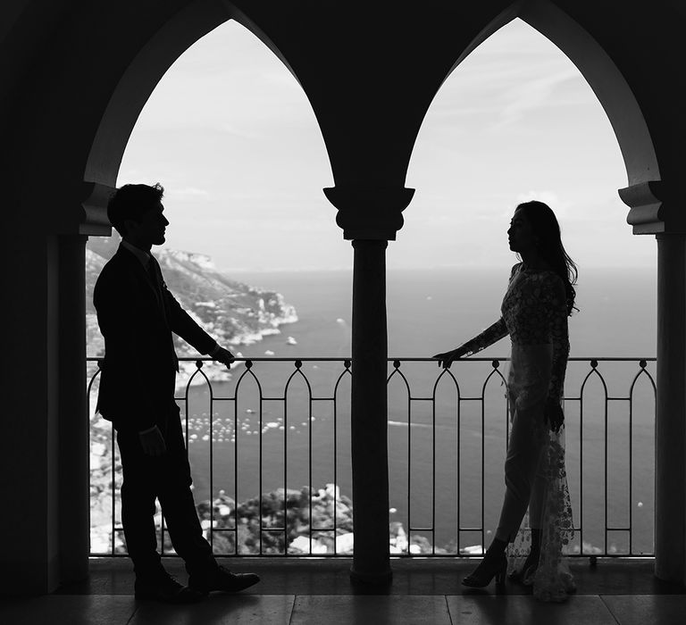 Bride and groom portrait at Amalfi Coast 