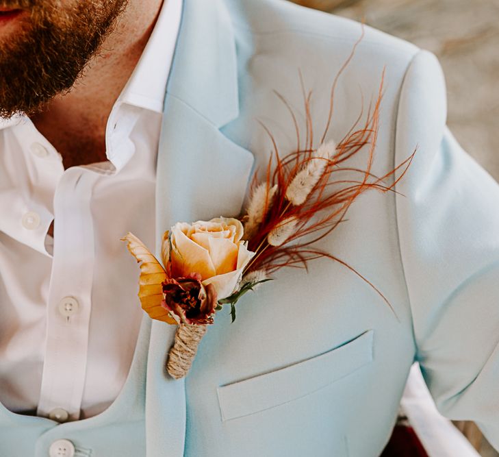 Dried floral buttonhole 