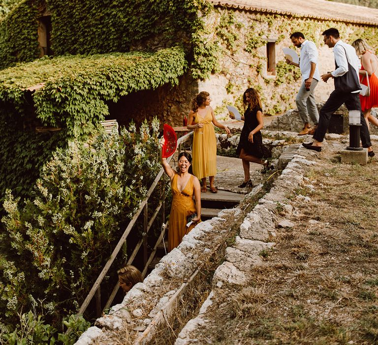 Guests on their way to the reception