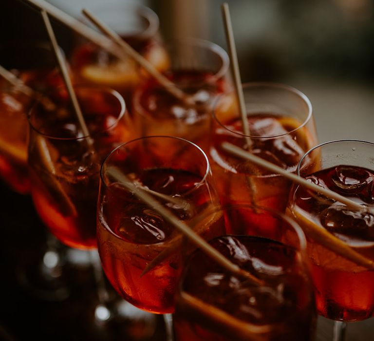 Aperol Spritz wedding cocktail drinks for the guests 