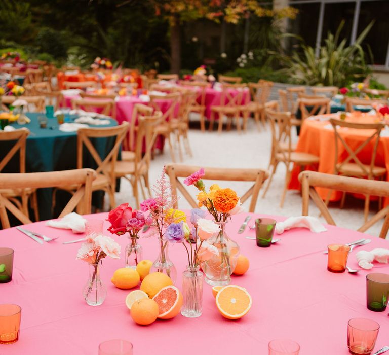 orange fruit centrepiece table decorations 