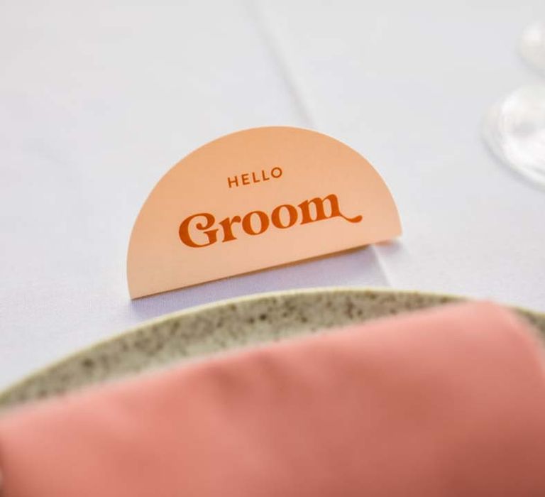 Light orange name place card idea 