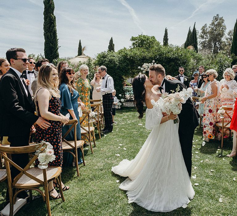 Outdoor destination wedding ceremony in Southern Spain