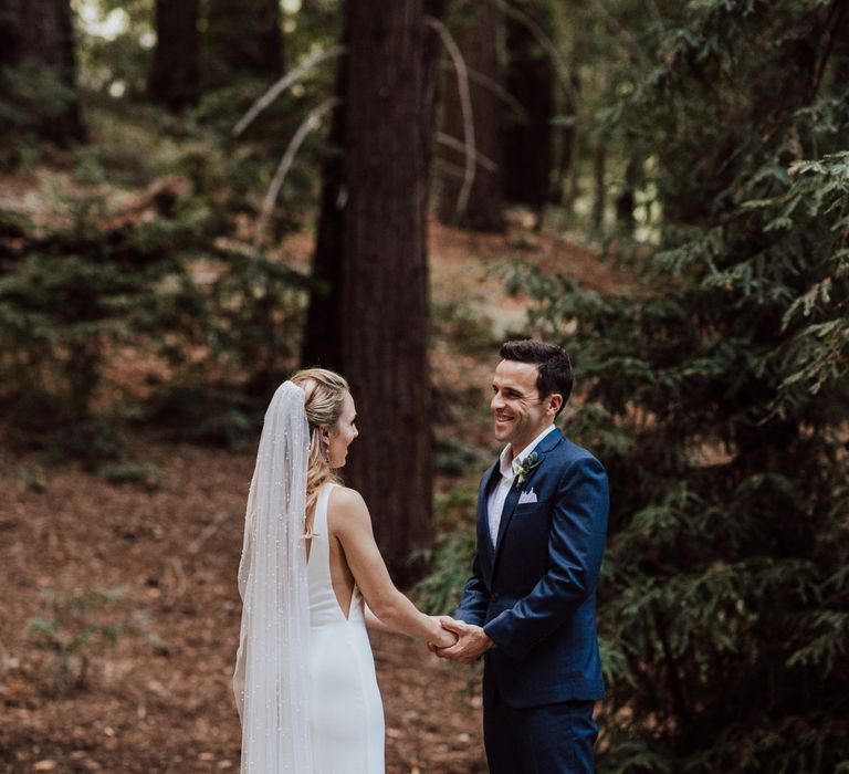 Bride & groom elopement ceremony in Big Sur Redwood Forest