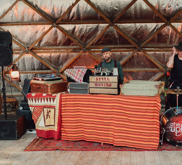 Wedding DJ and band for the wedding entertainment for the fun festival boho wedding baptism 