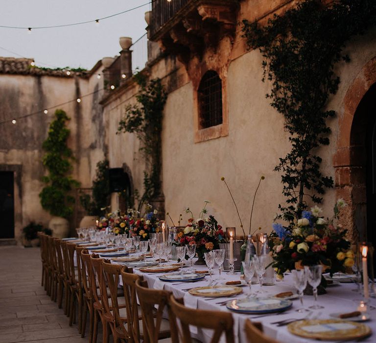 outdoor wedding reception at Borgo del carato 