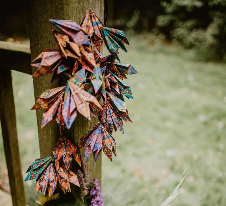 DIY origami paper cranes