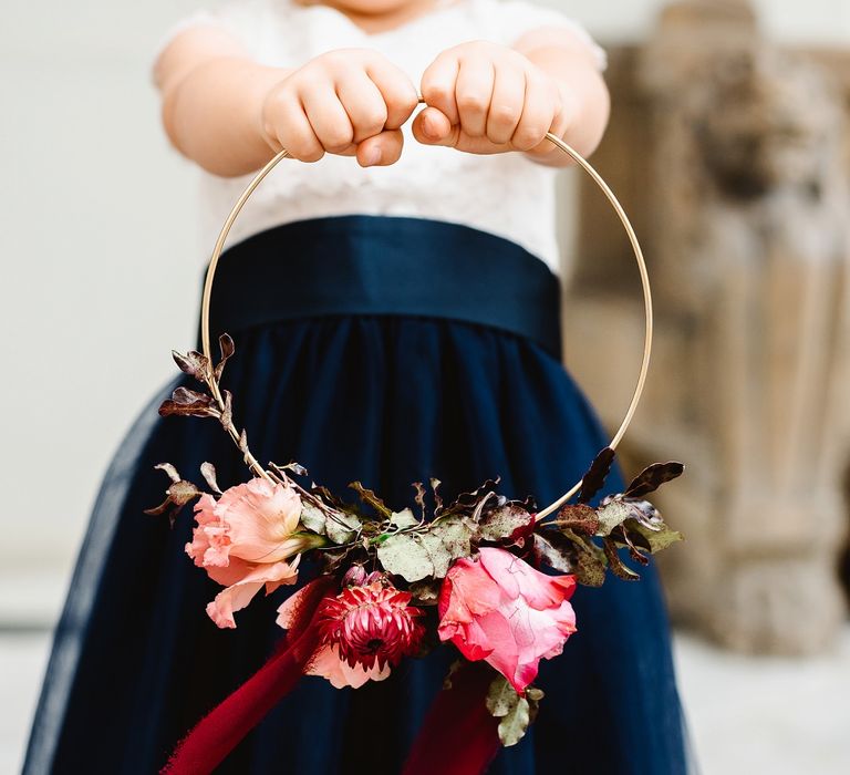 Hoop bouquet for flower girl