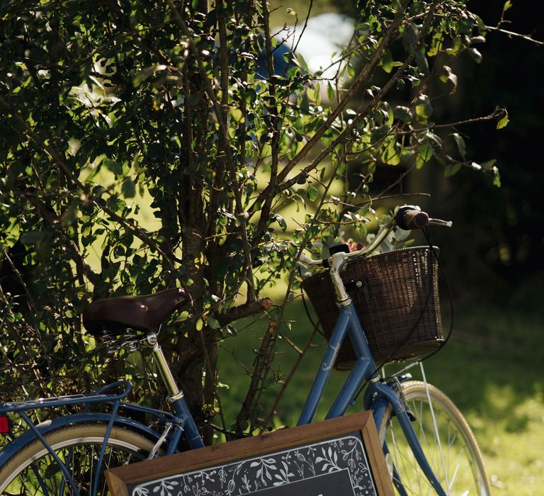 Bicycle with chalkboard signage 