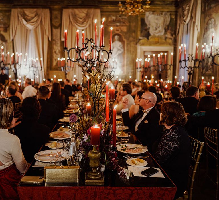 Venice destination hotel wedding with luxe ornate decorations 