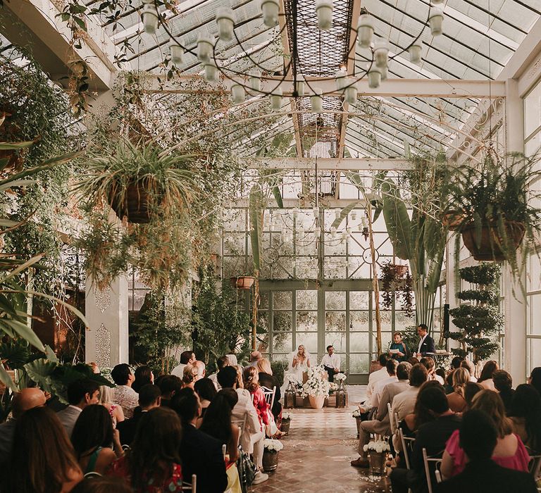 Botanical orangery wedding reception in Marrakech