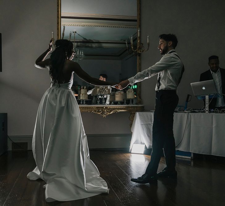 Bride and groom first dance portrait by Tracey Williams Photography 