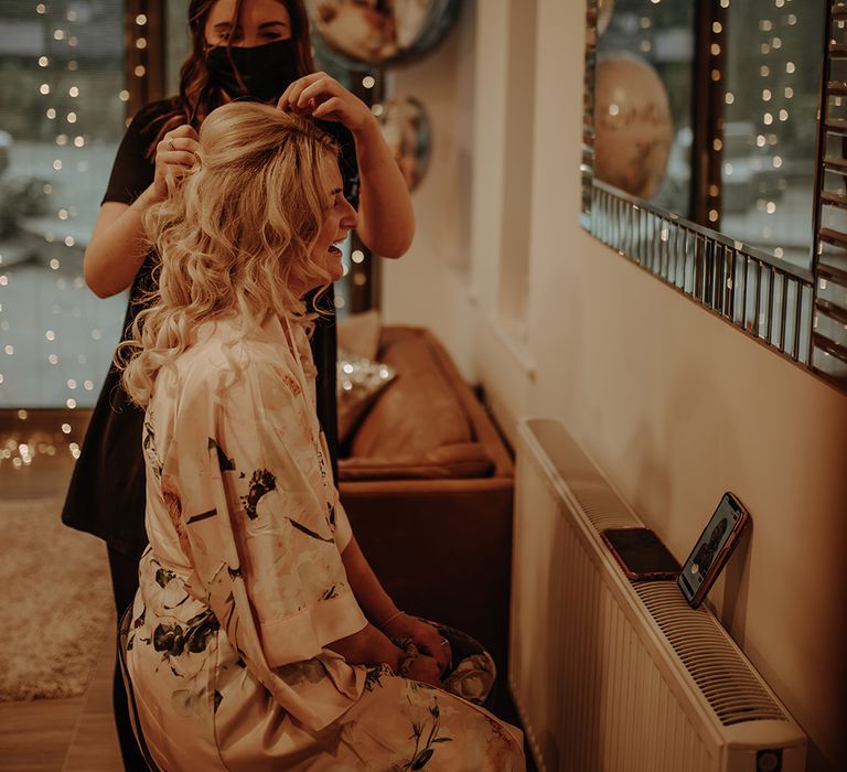 Bridal preparations for micro wedding on NYE